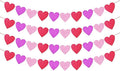 Glitter Red Pink Hot Pink Valentine's Day Banner, 4 Strings Red Pink Hot Pink Shiny Heart Banners Sign for Celebrate Valentine's Day Party Wedding Ceremonies Holiday Party Decorations