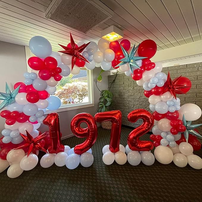 40 Inch Red Number Balloon 9, Large Number Foil Balloons Mylar for Girl Boy Birthday Party Celebration Decorations Supplies, Digital Balloons for Wedding Anniversary Events Decorations