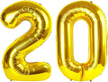 20 Gold Number Balloons, 40 Inch Balloons for Woman Man 20th Birthday Party Decoration, Foil Number Ballon for 20, 2026 Anniversary, Bridal Shower, Graduation, Valentine's Day, Mother's Day, Easter