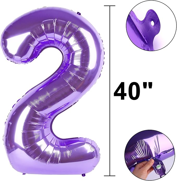 40 Inch Purple Number 29 Digital Balloon,Jumbo Mylar Foil Helium Balloon for 29 Balloons for Birthday Party,Wedding Anniversary Party Decorations