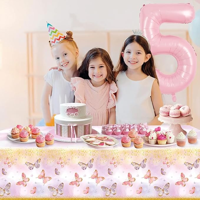 TONIFUL 40 Inch Pastel Pink Number 5 Balloon Balloon Big Pink Digital 5 Balloon for Girl's Birthday Party Wedding Bridal Shower Engagement Anniversary Photo Shoot Supplies