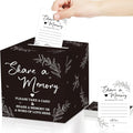Pajean 50 Pcs Share a Memory Cards for Collections of Life, Memory Cards Box for Guest Ideas Funeral Graduation Wedding Bridal Shower Birthday Anniversary Retirement(Black)