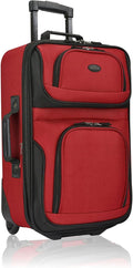 U.S. Traveler Rio Lightweight Softside Rolling Carry-on Suitcase, 2-Wheel Single, Red