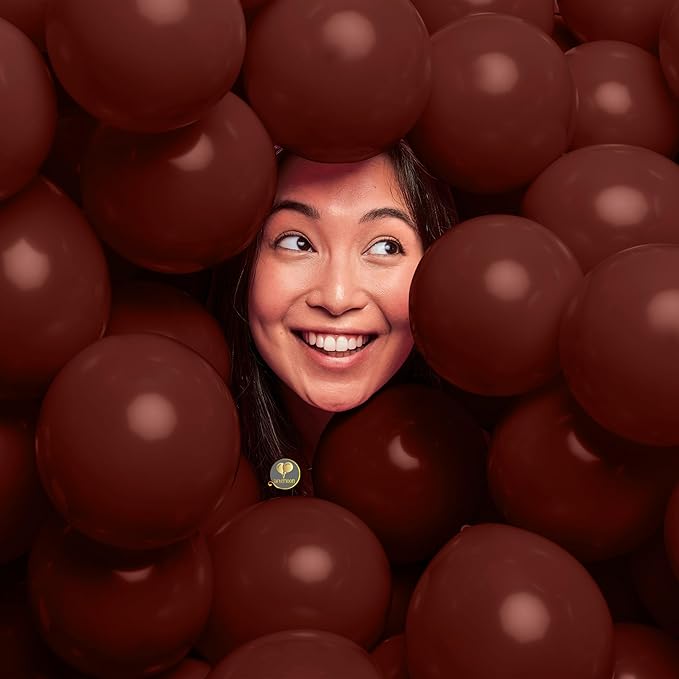 AFTERLOON® Biodegradable Mini Balloons 100 pcs Chestnut Brown 5 Inch, Matte Color Thickened Extra Strong Latex Helium Float, Baby Shower Gender Reveal Garland Arch Wedding Birthday Party Decorations