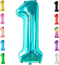KatchOn, Giant Blue Teal Number 1 Balloon Number - 40 Inch | Mylar Foil Number 1 Balloons Happy Birthday Decorations Teal | Number Balloons For 1st Anniversary Decorations | 1 Foil Balloon