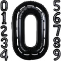 Race Car 40Inch Black 0 Balloon Number Large Helium Race Track 0-9 Giant Digital 0th Foil Mylar Big Party Number Balloons for Boy Birthday Car Theme Party Anniversary Graduation Decorations