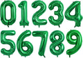 TONIFUL Balloons 16 Inch Green 0-9 Number Mylar Foil Balloons 10 Pcs Green Custom Digital Balloons for 2026 New Year Eve Birthday Party Engagement Graduations Anniversary Baby Shower