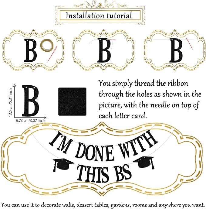 I'm Done with This BS Banner - Bachelor of Science Graduation Decorations - College Graduation Decorations