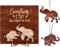 Elephant Wooden Frame Gifts for Mothers Day Mom Mama Elephant Sign Wall Decor Animal Plaque Father's Day Birthday Friendship Family Christmas Gifts for New Mom Nana Grandma from Son, Daughter HF88