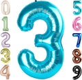 Numbers Balloon 3, 40 Inch Large Light Blue Balloon for Three Year Old Birthday Decor, 3 13 30 31 Birthday Party Decorations for Wedding Supplies
