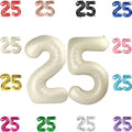 25 Balloon Number, Cream Number 25th Birthday Balloons 40 Inch, 25 or 52 Years Old Cream Birthday Decorations for Men Women, 25th Anniversary Decorations