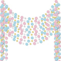 Outus 10 Pieces Pink,Blue,Gold,White Round Dots Garland Easter Graduation Party Hanging Decor Each Length 13.1ft Glitter Paper Dot Streamers for Birthday Wedding Classroom