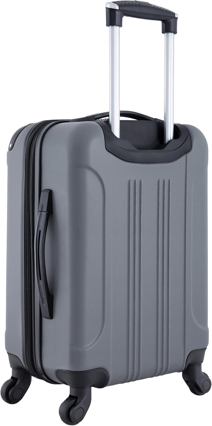 Travelers Club Chicago Hardside Expandable Spinner Luggage, Charcoal, 20"(22in with wheels) Carry-On