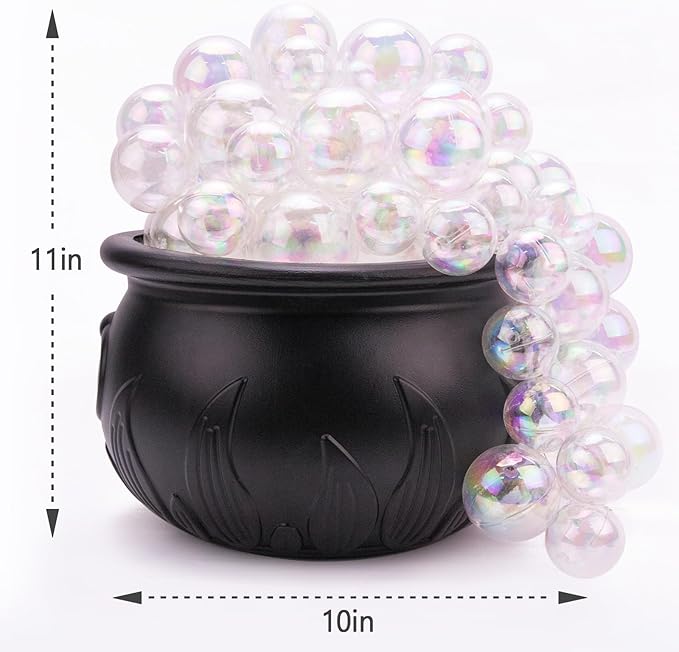 ORIENTAL CHERRY Halloween Decorations Indoor - DIY Bubbling Cauldron Set - Black Plastic Bowl Hocus Pocus Party Decoration - Spooky Vintage Decor for Home Kitchen Room Party Table