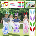 18PACK Easter Party Games for Kids, Easter Potato Sack Race Bags,Bunny Ears Headbands, Egg and Spoon Race Games,Legged Relay Race Bands,Easter Outdoor Games for Easter Eggs Hunt,Easter Party Supplies