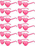 12 Pairs Heart Shaped Sunglasses for Women Colorful Glasses Fun Trendy Transparent Heart Sunglasses Party Favor