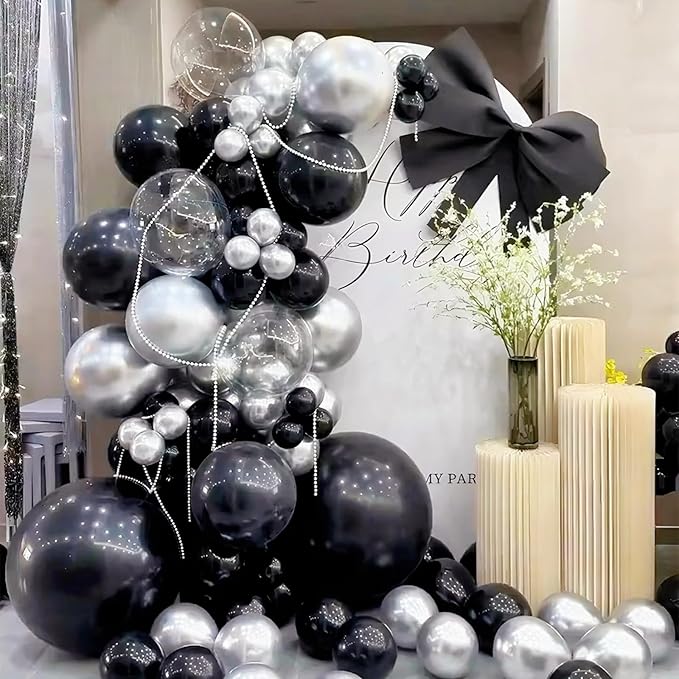 45 Pcs Black Big Balloons 18 Inch Bulk Latex Balloon for Birthdays Weddings Party Decorations