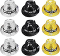 9 Pack New Year Hat Fedora Hats New Years Hats New Year Eve Sequin Hat Gold Black Silver Happy New Year Hat for Adults Men and Women Christmas New Year Party Decorations