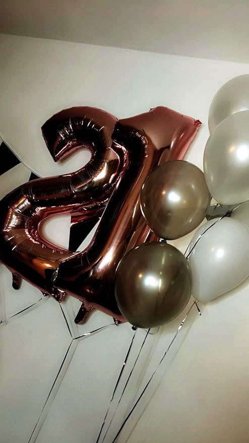 Dark Brown Helium Number Balloon 40 Inch, Giant Foil Coffee Brown Number 0 Birthday Balloons, Large Numbers 10 20 30 40 50 60 70 80 90 100 2025, Party Celebration Supplies Decorations