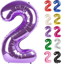 Purple Number 2 Balloon 40 Inch, 2 Balloon Number, 2nd Birthday Decorations for Baby Girls Boys Toddlers