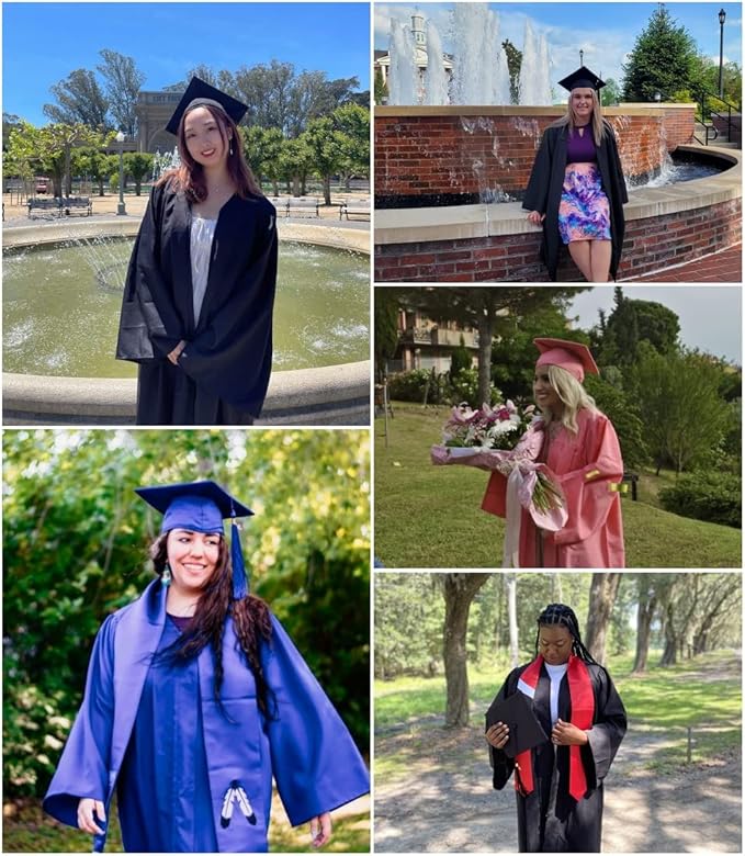 GraduatePro Matte Graduation Cap and Gown Class of 2026 Set Bulk with Tassel for High School & College 12 Colors