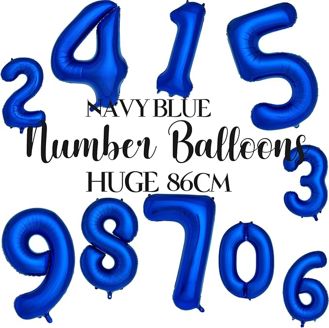 Navy Blue Number 9 Balloons 40 Inch Large Dark Blue Helium Foil Balloons for Birthday Party 2024 Graduation Decorations Anniversary Celebrations (Number 9)