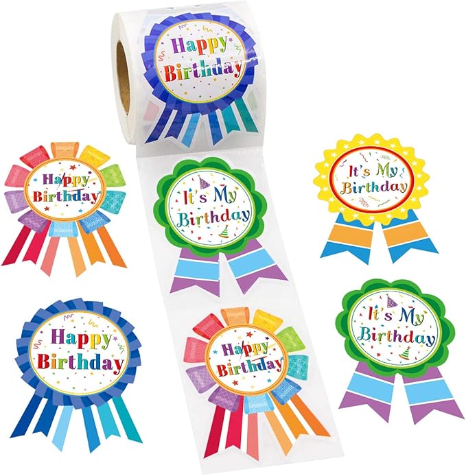 Fancy Land Happy Birthday Badge Stickers for Kids It's My Birthday Stickers Home Classroom Party Decoration 200 Pcs Classic