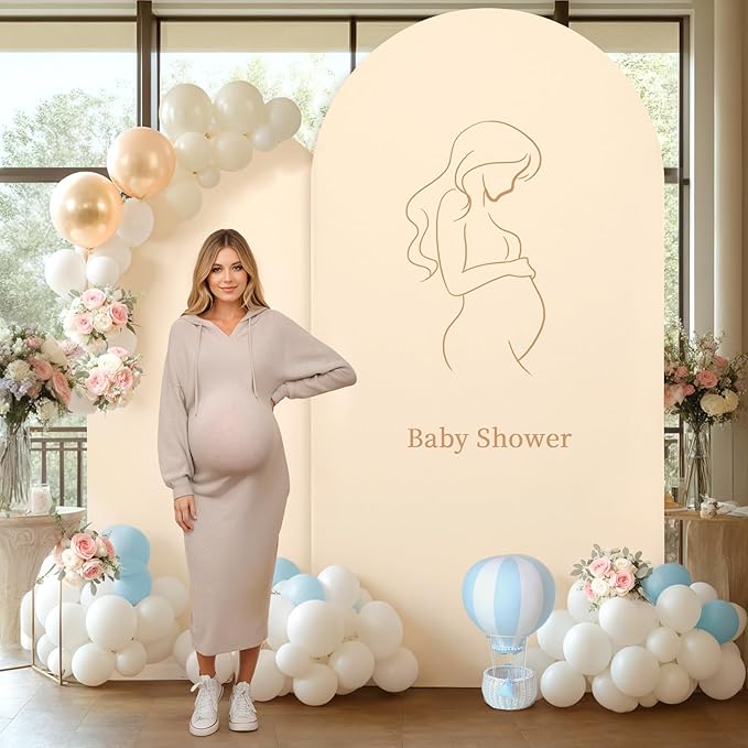 Champagne Arch Backdrop Covers - 7.2FT, 6FT Polyester Fitted Wedding Arch Stand Covers Round Top Chiara Arch Backdrop Cover for Wedding Birthday Party Decoration
