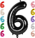 Number 6 Balloon 40 Inch, 6th Birthday Balloon for Boy Girl, Black 16 60 61 65 Numbers Balloons Birthday Party Wedding Events Decorations