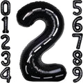 Race Car 40Inch Black 2 Balloon Number Large Helium Race Track 0-9 Giant Digital 2nd Foil Mylar Big Party Number Balloons for Boy Birthday Car Theme Party Anniversary Graduation Decorations