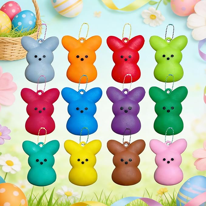 72 Pcs Easter Party Favors for Kids, Easter Egg Fillers Basket Stuffers, Birthday Gifts for Toddlers Adult, Classroom Prizes Box, Easter Decorations