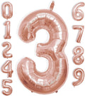 40 Inch Large Rose Gold Number Celebration and Decoration Balloon for Birthday Parties, Graduations, Anniversaries, Weddings, Photo Shoots, Special Events (Rose Gold Number 3)