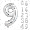 40 Inch Silver Number Balloons, Helium Mylar Foil Number Balloons for Birthdays, Number 9 Balloon for Party Wedding Bachelorette Birthday Bridal Shower Graduation Anniversary Celebration Party Decorations Supplies