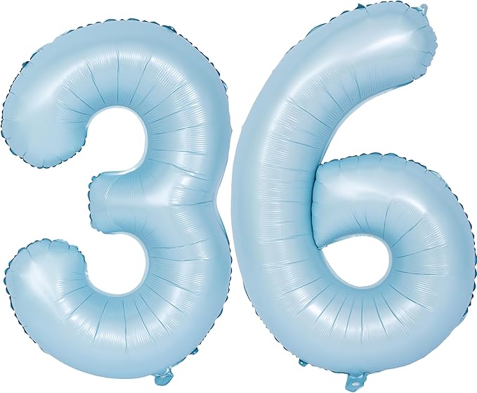 40 In Matte Blue Number Balloons Helium Foil Mylar Balloon Birthday Party banquet Decoration Digital 36