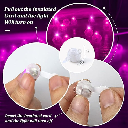 100pcs Pink LED Balloon Light, Mini Tiny Led Light Round Led Ball Lamp for Paper Lantern Balloon Indoor Outdoor Party Event Birthday Party Wedding Decoration Supplies
