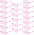 20 Pack Heart Sunglasses for Women Candy Transparent Rimless Bulk Heart Shaped Glasses for Bachelorette Party Favors