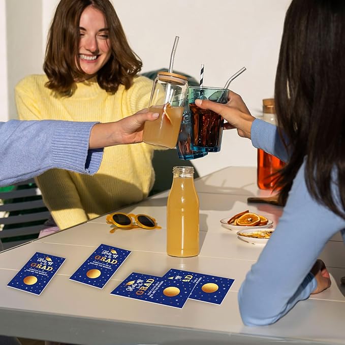 COCHIE 30 Cards Scratch Off Graduation Party Game, Class of 2026 Door Raffle Grad Games, Graduation Parties Supplies Favor Decorations (Blue Gold)