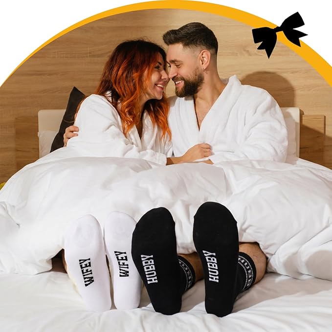 Bride Socks for Wedding Day 2 Pairs - Bridal Groom Socks Bride to Be Something Blue Cotton Ankle Sock with Gift Box