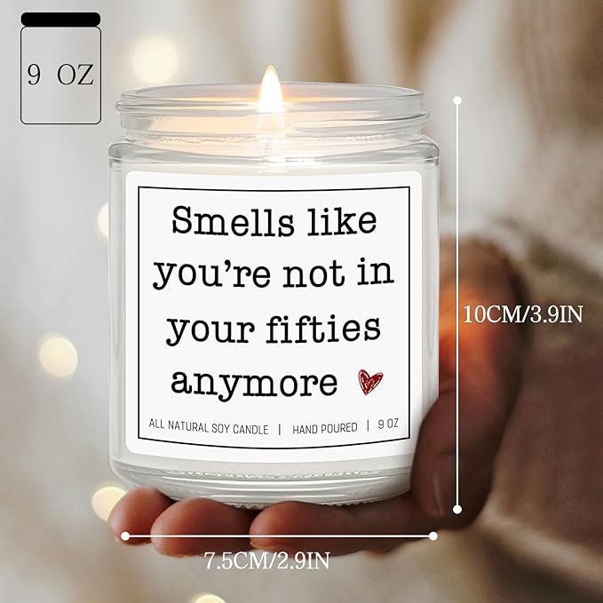 60th Birthday Gifts for Women Men, 60th Birthday Decorations Gifts for Women Men, 60 Year Old Birthdays, Lavender Scented Candle, 7oz