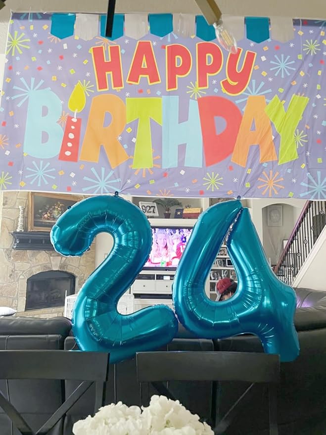 40 Inch Large Numbers Balloon, 4 Light Blue Ballon for 4th 14 40 44 Birthday Party, Balloon 4 Number for Graduations Wedding Supplies