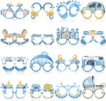 Pajean 32 Pcs Boy Baby Shower Party Decorations It's A Boy Baby Shower Themed Paper Eyeglasses Photo Booth Props Paper Glasses Frame for Gender Reveal Baptism Blue Birthday Party Decor Favors Supplies