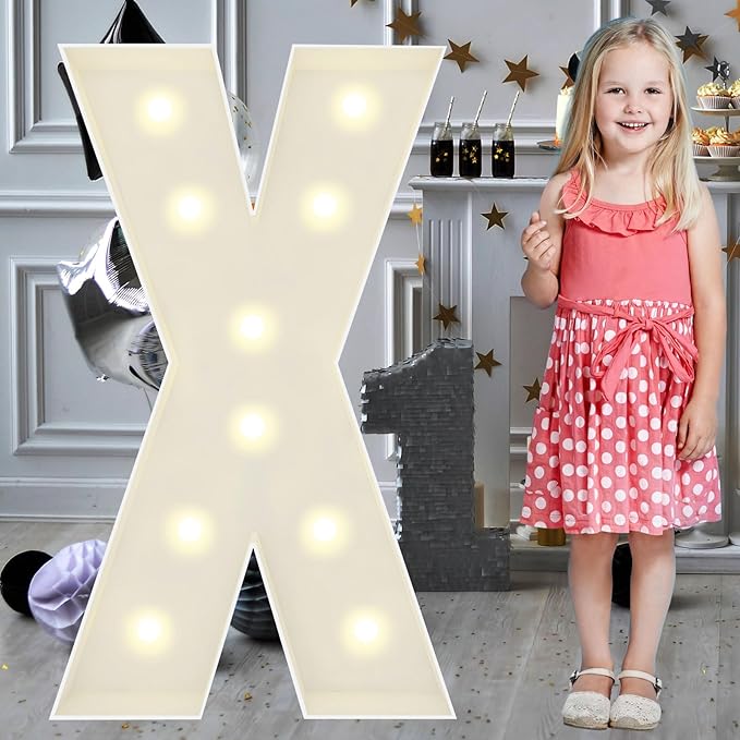 3FT Marquee Light Up Letters X, Big Marquee Letter for Baby Shower Birthday Engagement Wedding Marry Me Party Decor
