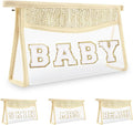 Cute Boho Patch Baby Bag Clear Makeup Letter Bag, Waterproof Zipper Make up Bags Toiletry Pouch for Women Girls, Clear Letter Patch Cosmetic Bags Transparent Organizer Pouch for Travel(Baby, Beige)
