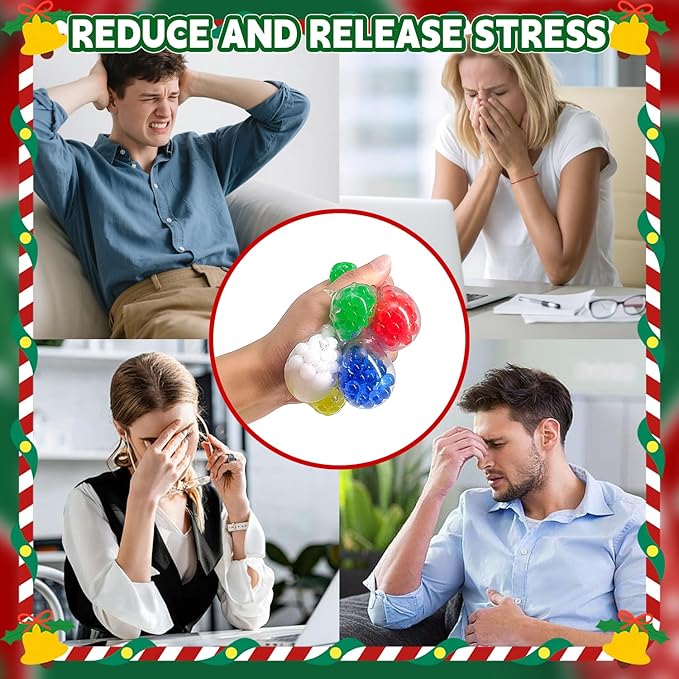 30 Pack Christmas Squishies for Kids, Christmas Stress Balls,Kawaii Mini Squeeze Toys, Bulk Squishy Squeeze Ball Set and Birthday Party Favors (Christmas-30)