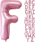 Pink Letter F Balloons, 40 Inch Pastel Pink Letter Balloons F Foil Mylar Helium Pink Letter Balloons for Birthday Party Supplies Anniversary Event Celebration Decorations Alphabet Pink F