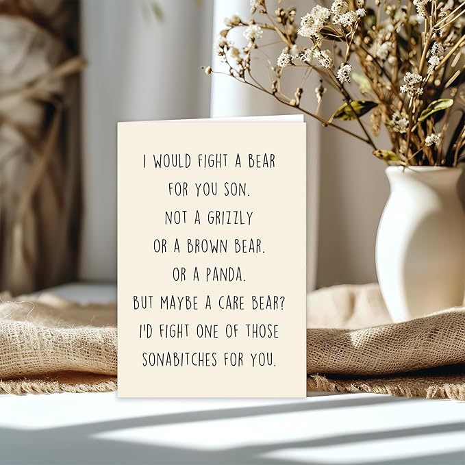Funny Birthday Card for Son, Birthday Gifts for Son Adult from Parents, Gifts for Him