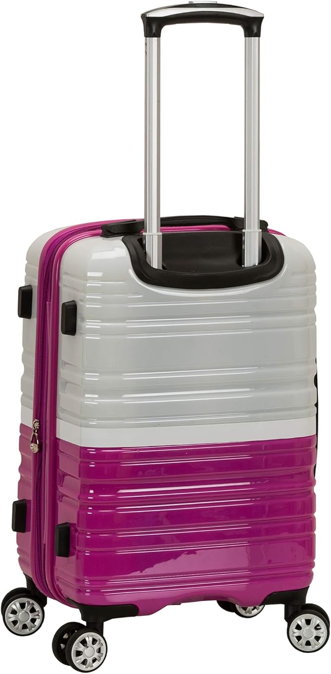 Rockland Melbourne Hardside 2 Piece Expandable Spinner Wheel Luggage Set, (20"/28"), Two Tone White