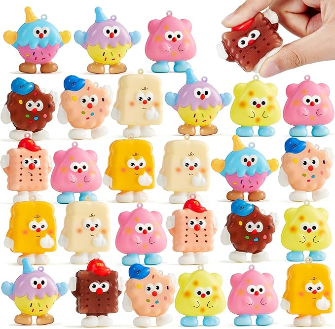 Winrayk Ice Cream Party Favors, 24 Pack Mochi Squishy Fidget Toys Bulk Kids Kawaii Stress Relief Squeeze Toys with Card and Individual Packaging Birthday Gifts Easter Basket Christmas Stocking Stuffer