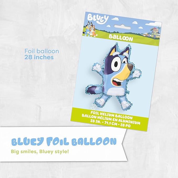 Bingo and Bluey Balloons | 10 Pack | Large 28" Bluey Balloon and 25" Bingo Balloon with 8 Latex Balloons | Sticker | Birthday Decorations and Party Supplies | Officially Licensed