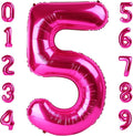 Balloon Numbers 40 Inch 5 Ballon for 5th Birthday Decorations, 15 25 35 50 Big Hot Pink Number Balloons for Wedding Photo Shoot Party Decor